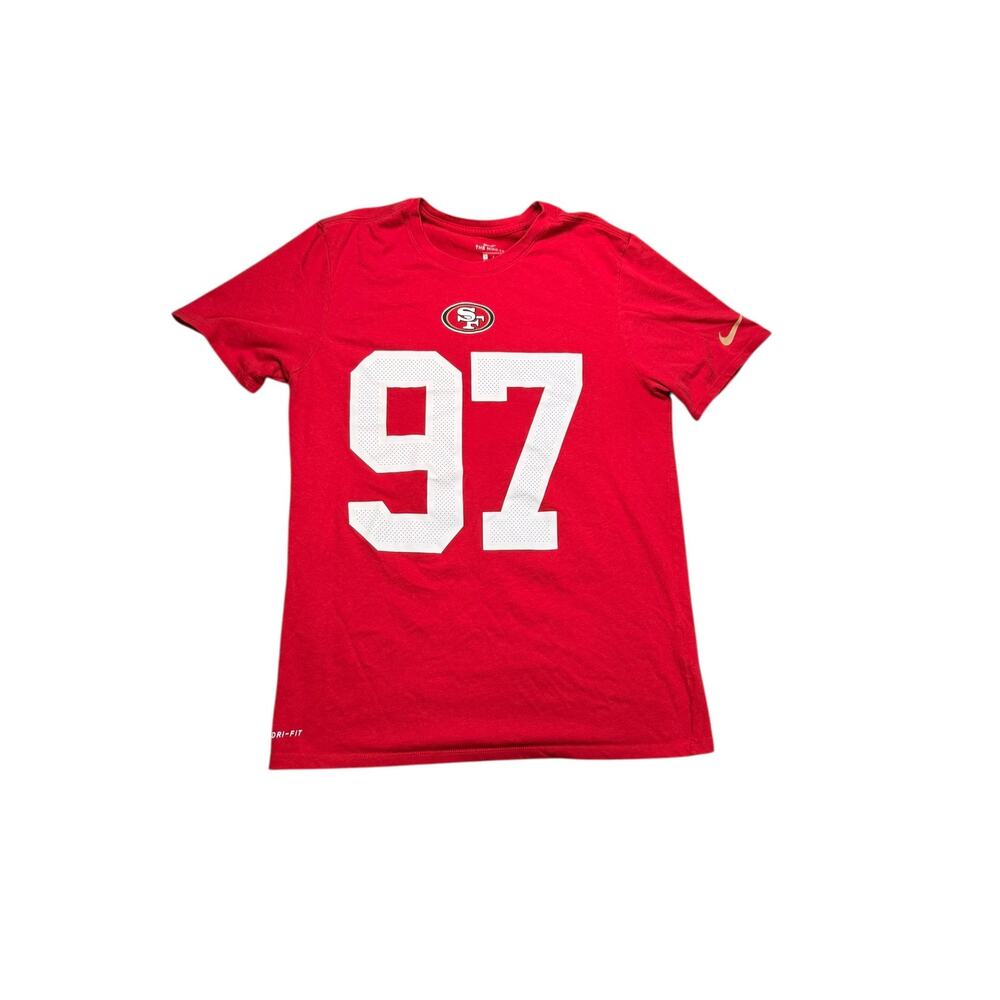 49ers Nick Bosa #97 Nike Dri-Fit Red T-Shirt Men's L Large San Fransisco